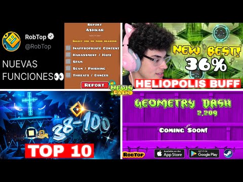 ROBTOP RESPONDE su FUNA🚨 ZOINK JUEGA HELIOPOLIS BUFFEADO🔥 PROGRESO en NUEVO TOP 10👀 - NEWS DASH