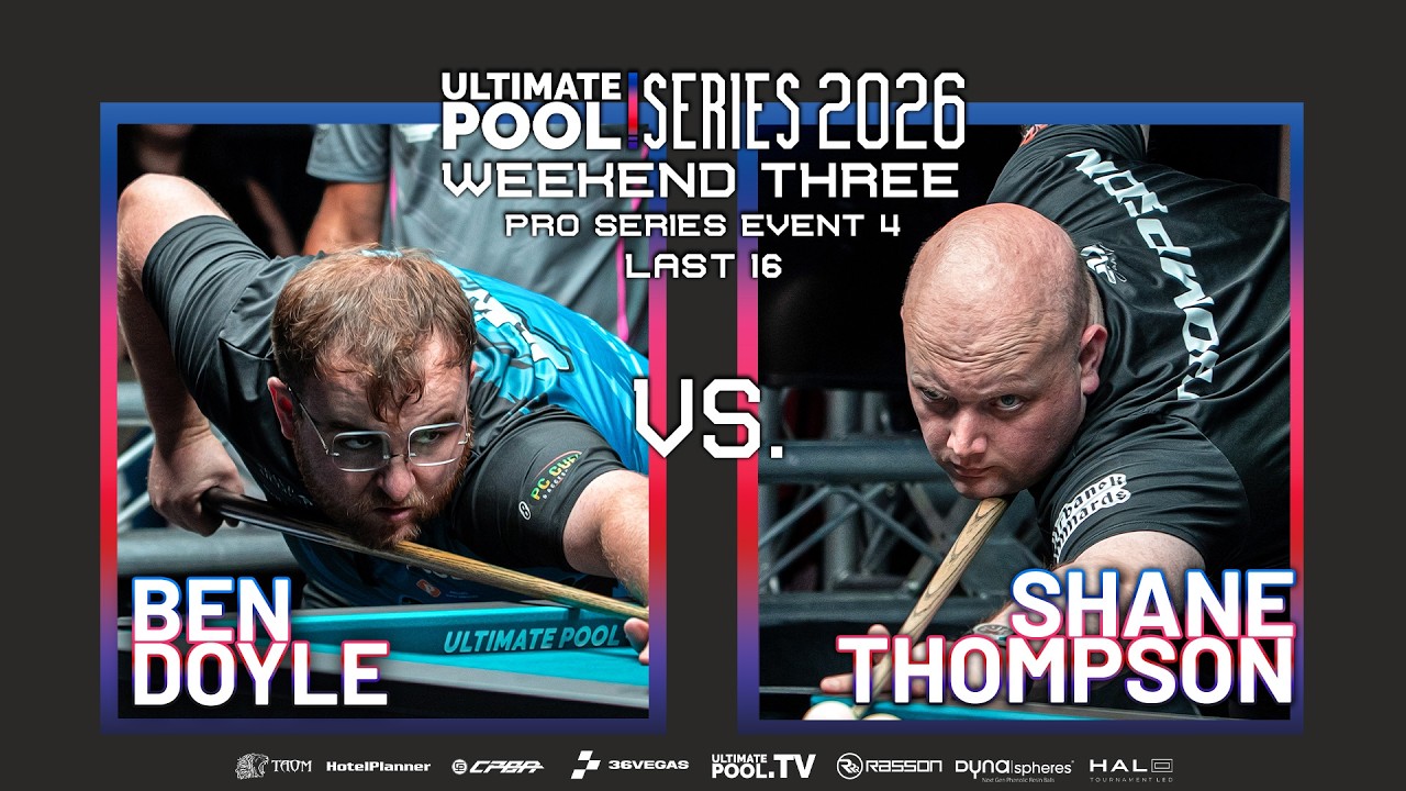 CuePoint billiards news cover image for Ben Doyle and Shane Thompson Clash in Pro Series Event 4 Quarterfinal