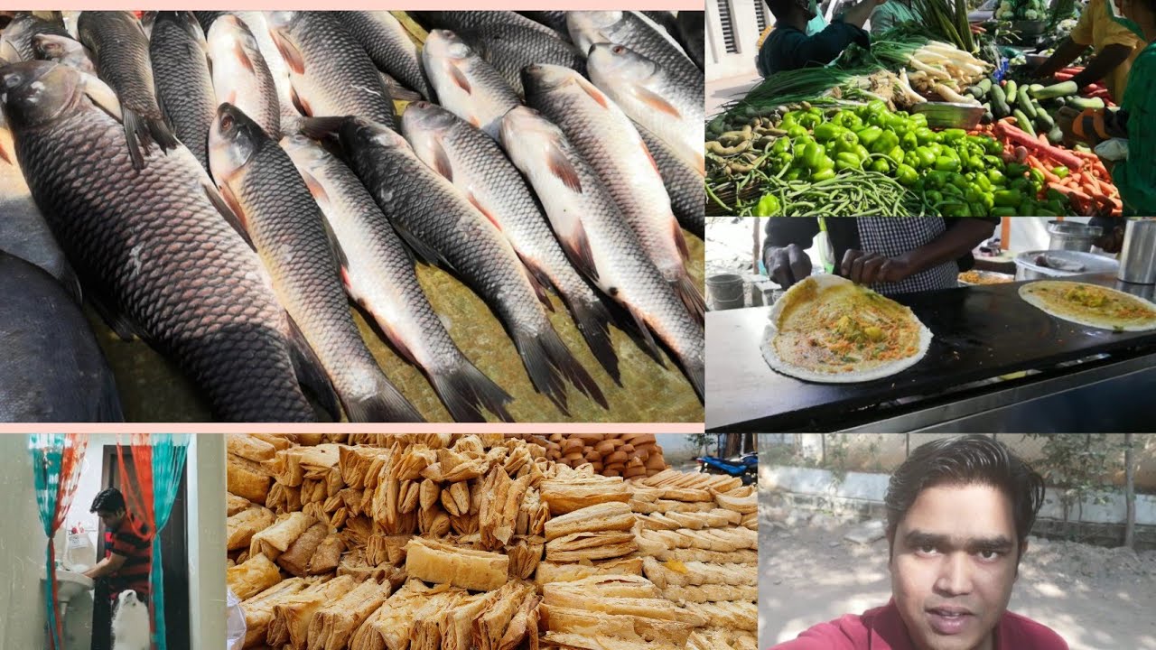 Sunday special bazar at Hyderabad. fish market near kondapur Vlog no