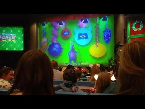 Monsters Inc Laugh Floor has a really cute holiday overlay for the  Christmas Party! 🎄🎁
