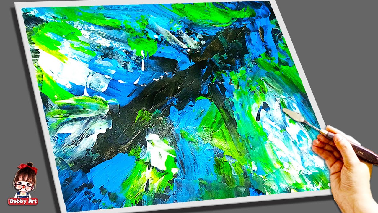 Easy Abstract Art In Minutes Easy Abstract Acrylic Painting YouTube