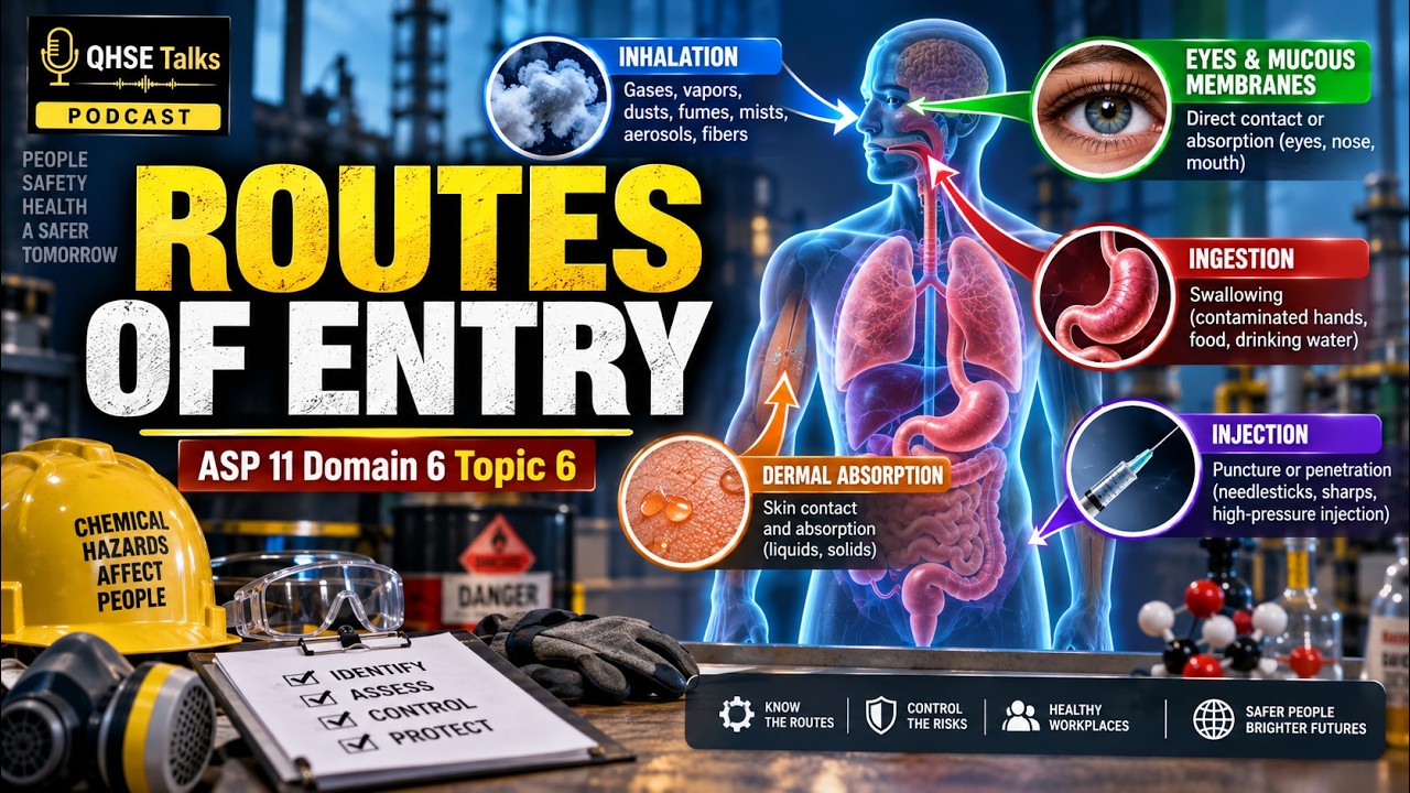 ASP 11 Domain 6 Topic 6 | Routes of Entry for Hazardous Substances | Industrial Hygiene