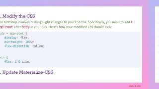 Create a Sticky Footer with Materialize-CSS in Angular
