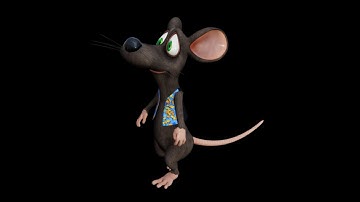Toon Mouse Walking with Spring Dynamics by 3D Universe