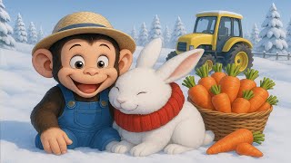 Monkey Farmer Saves the Rabbits — Warm Carrot Delivery Through the Snowstorm With Donkey Sled screenshot 1