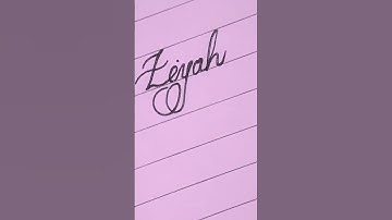 How To Write "Ziyah" Name In Cursive Handwriting