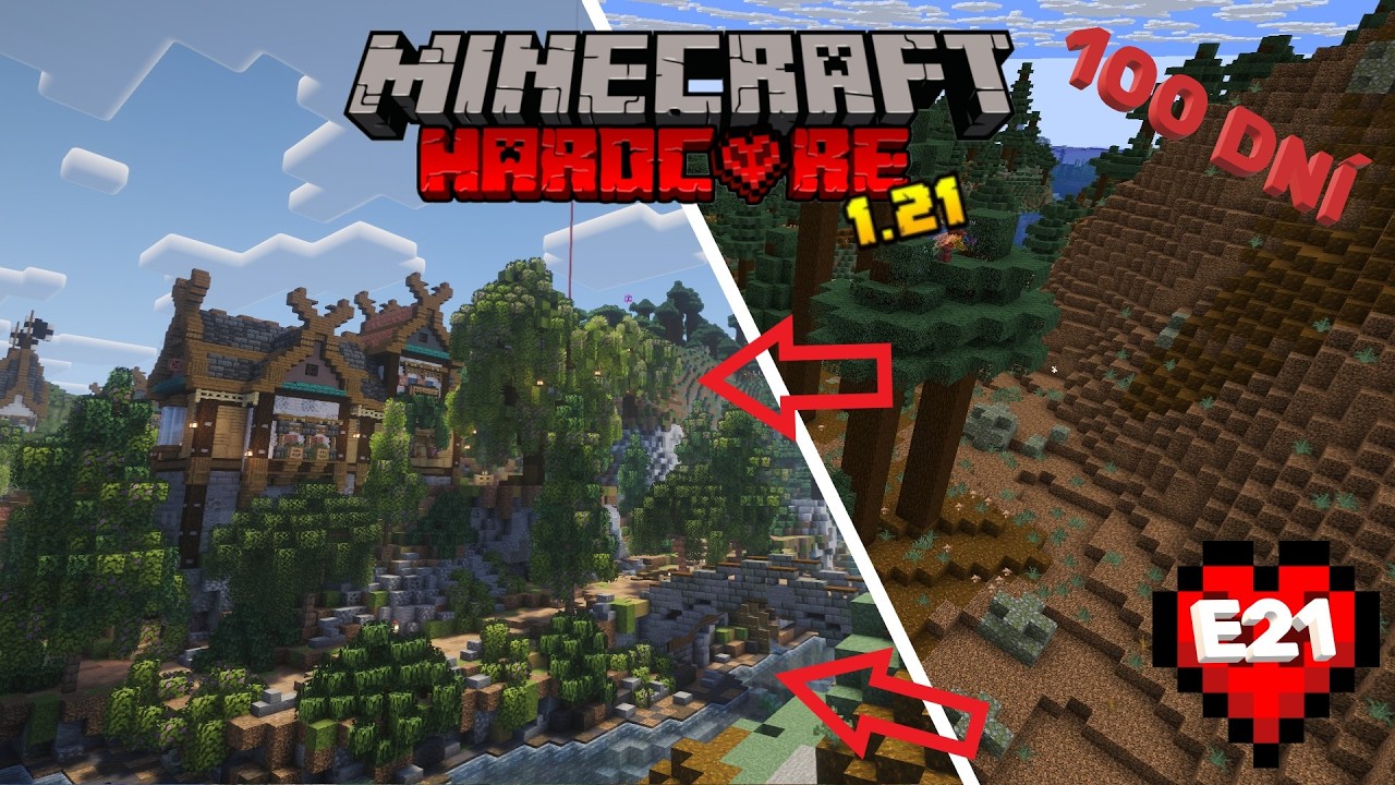 POTŘEBOVAL JSEM 100 DNÍ NA TENTO BUILD V MINECRAFT HARDCORE 1.21 / E21 / DEN 1500+ #minecraft