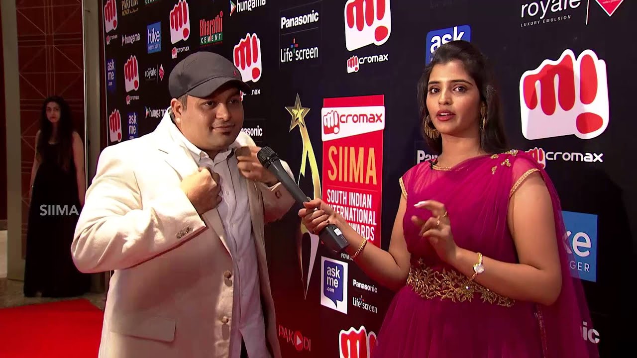 Thaman talking about working with Mega Family |  Red Carpet | SIIMA 2015 | Telugu