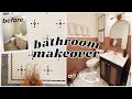 EXTREME DIY BATHROOM MAKEOVER *HUGE TRANSFORMATION* (pt 2) | Vanity Flip, Beadboard Installation