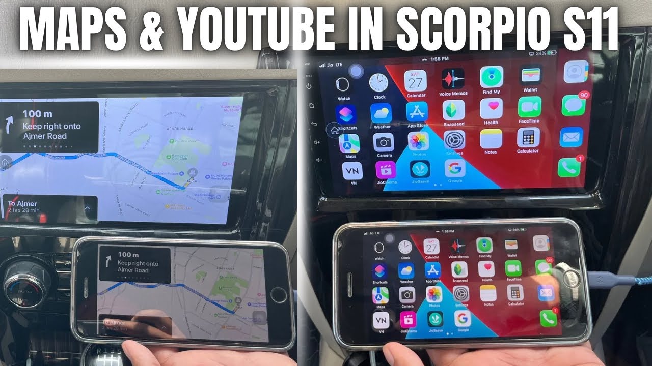 Scorpio S11 Classic Me Google Maps & YouTube | CarbitLink Kaise Connect & Use Kare🎥