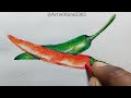 Realistic Chillies🌶️ Drawing &amp; Colouring With Crayons🔥| step by step colouring tutorials 