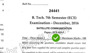 Dec 2016 Mdu BTech ECE 7th Sem Satellite Communication Question Paper