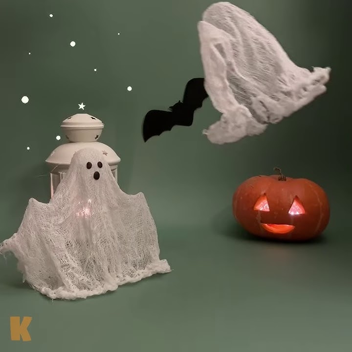 Поделки на Хэллоуин своими руками. Симпатичное привидение. #Shorts ...