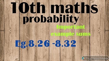 probability example sums 10th std example 8.26 to 8.32 sums stateboard revised syllabus