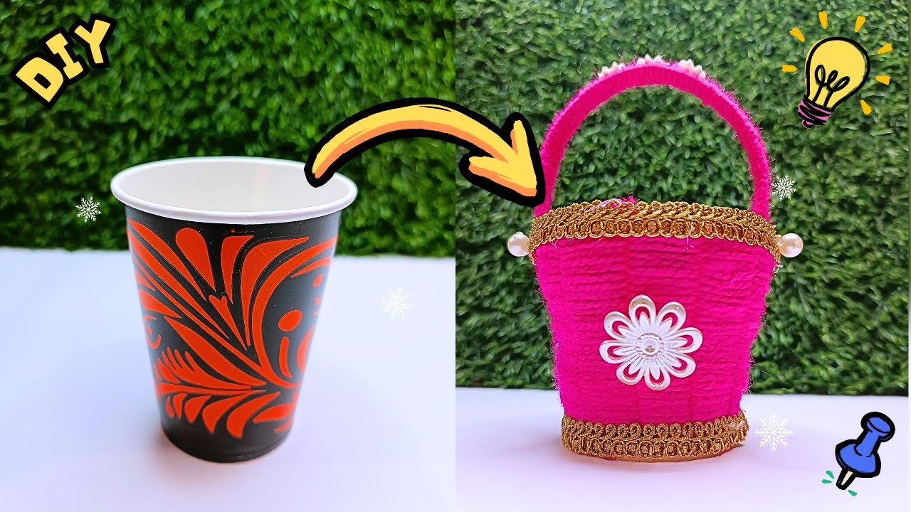 Paper Cup Woolen Basket 🧺💖 | Papercup Craft Ideas | Wool Craft - YouTube