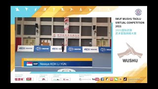 IWUF Wushu Taolu Vertual Competition 2021 - Women's Compulsory Daoshu A - Nessya Koh (第一套刀术) 2nd pl