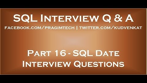 SQL-date interviewvragen
