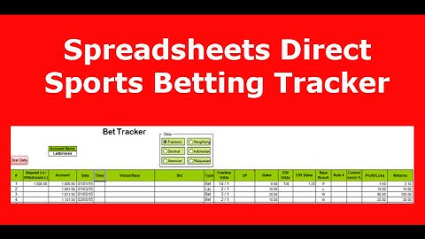 @Spreadsheetsdir Spreadsheets Direct - Excel Sports Bet Tracker