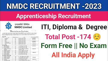 NMDC Recruitment 2023||Trade, Technician & Graduate Apprenticeship||ITI, Diploma & Degree||Official