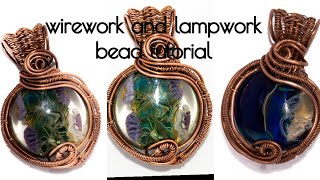 Lampwork bead and wirework pendant tutorial