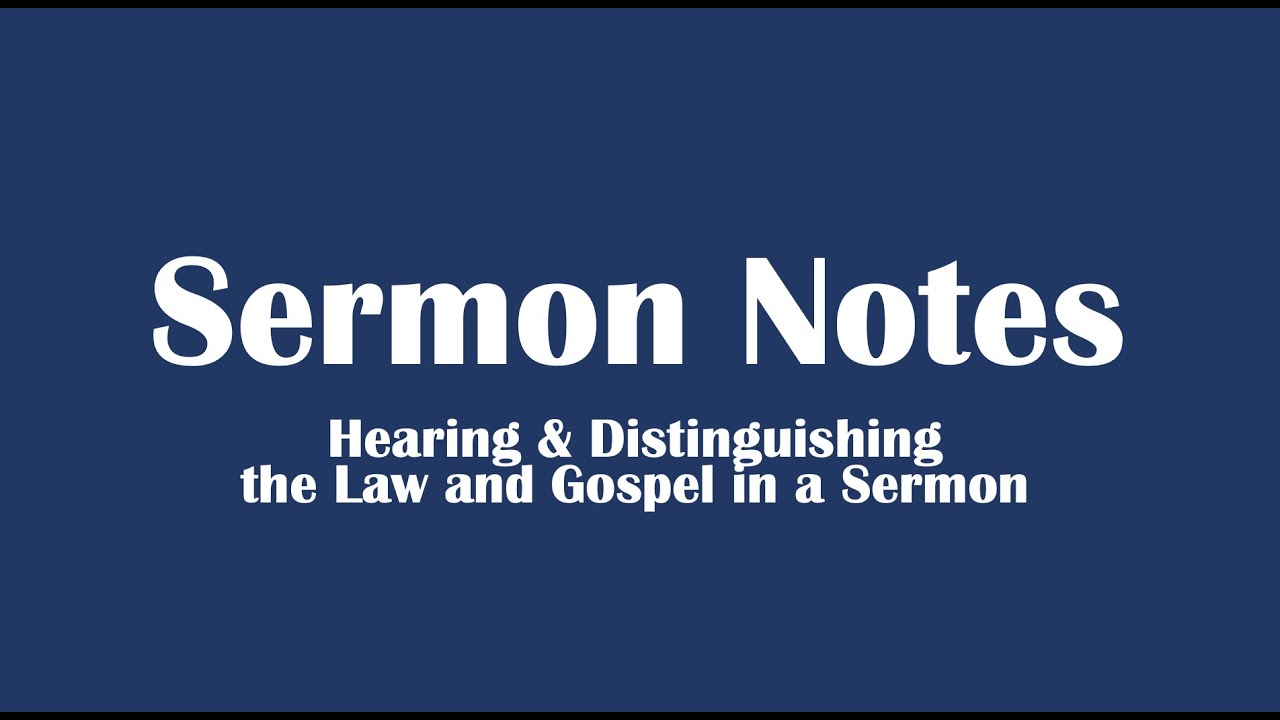 Sermon notes youtube