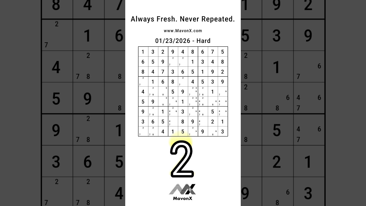 MavonX's Hard Sudoku: Identical Sibling #1
