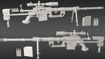 Cheytac M200 Intervention sniper - 3D model on Maya