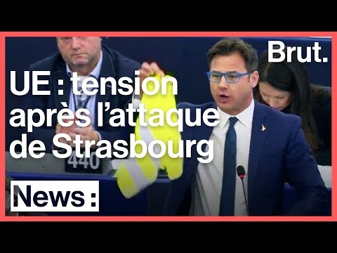 Au Parlement européen, un gilet jaune brandi pour évoquer l'attentat de Strasbourg