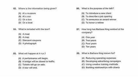 Listening Toeic Test 1 - Part 4 - Đề thi thật (Answer key + Transcripts)