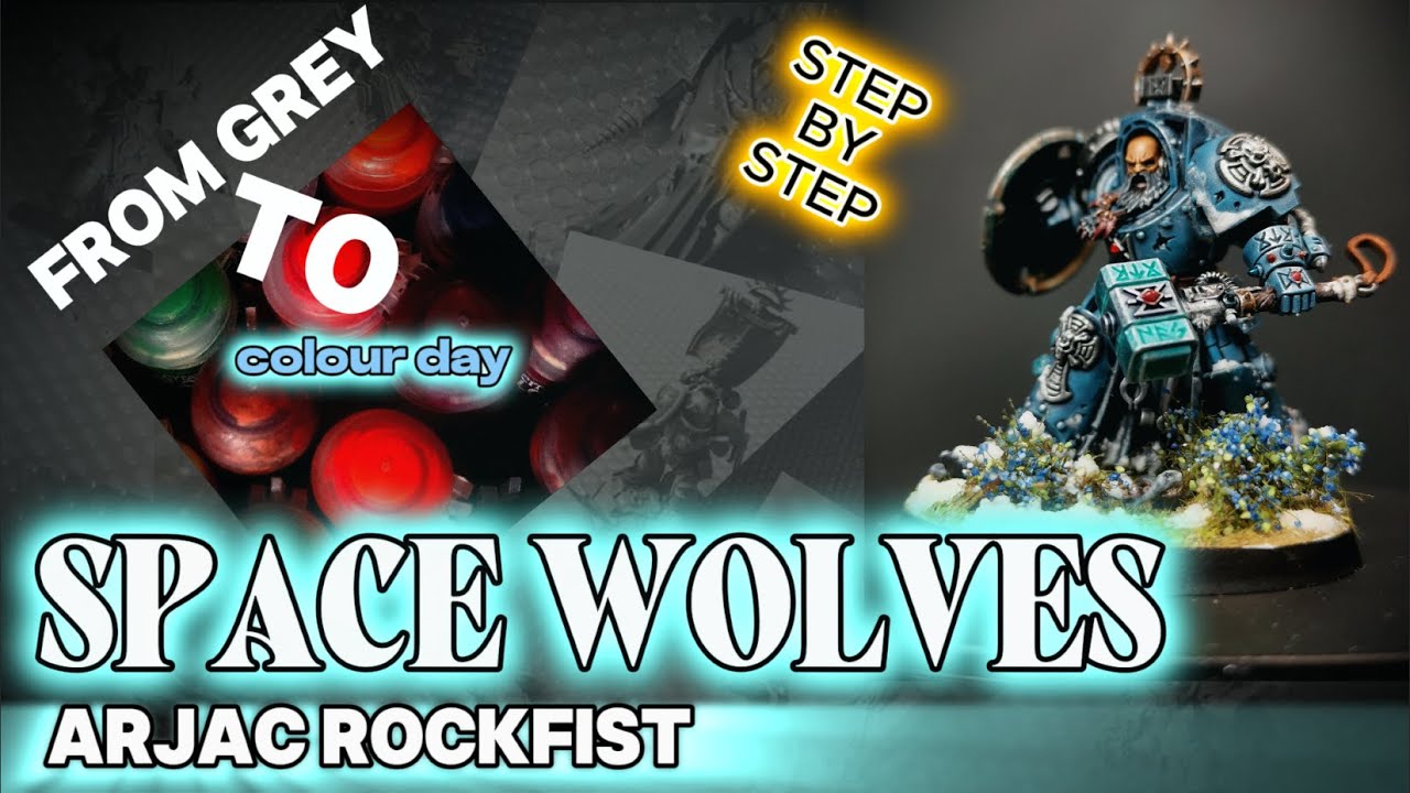 Figurine Warhammer 40k Peinte Pro - Arjac Rockfist - Space Wolves - PRÊTE À EXPÉDIER
