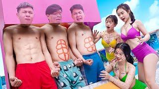 BALLOON JUMP GAME PRANK BATTLE NERF ATM TikTok Girl Nerf Guns MAGIC BEAUTY BOX  Green Girl Nerf