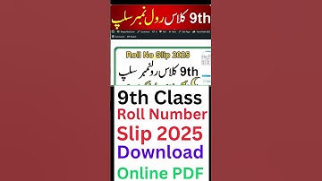 roll number slips for 9th class 2025, 9th class roll number slips 2025, 9th class roll no slip 2025
