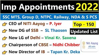 Appointment Current Affairs 2022  Appointment 2022 Current Affairscurrent Affairs 2022