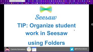 Seesaw -Organize Student work using Folders