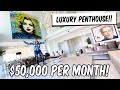 $50,000 PER MONTH PENTHOUSE WITH ALEC MONOPOLY ART