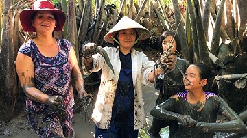 Tát Mương Bắt Một Ổ  Cá Lóc Khủng va Tôm càng Xanh GBMT tap 35