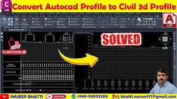 Convert Autocad Profile to Civil 3d Profile | Autocad Profile Convert to Civil 3d Profile