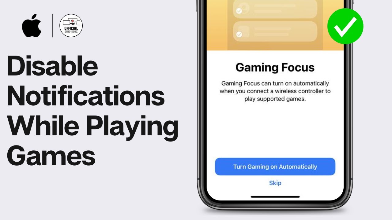 How to disable notifications while playing games in iPhone