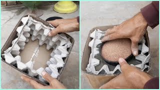 Casting a cement pot with egg crates || DIY Cement pots