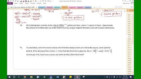 Integral Application WS KEY