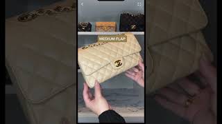 CHANEL CLASSIC FLAP SIZE COMPARISON✨| What Fits Inside? #designerbags #vintageChanel