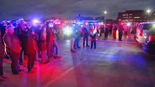 Local law enforcement officers show support for ODNR officer injured in shooting