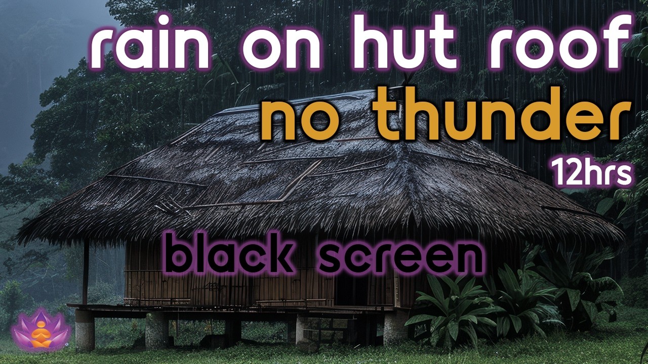 [Black Screen] Hut Shelter in the Rain – No Thunder | Sleep Ambience | Rain for Deep Rest