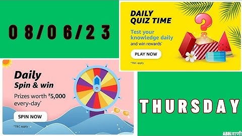 Amazon Today Quiz Answers | Amazon Daily Quiz Answers Today 8 June 2023 Thursday | Amazon Daily Quiz