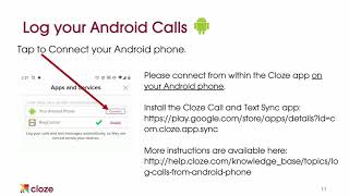 Cloze Android Call and Text Sync App screenshot 1
