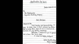 APPLICATION FOR LEAVE class application application to headmasterleave_application