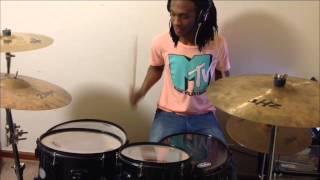 Video thumbnail of "Preashea Hilliard- All For You (drum cover)"