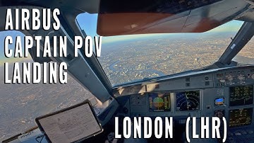 LONDON 🇬🇧 (LHR) | AIRBUS CAPTAIN POV (POINT OF VIEW) APPROACH RUNWAY 27R | 4k quality