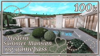Bloxburg Build || Modern Summer Mansion [no gamepass] 100k