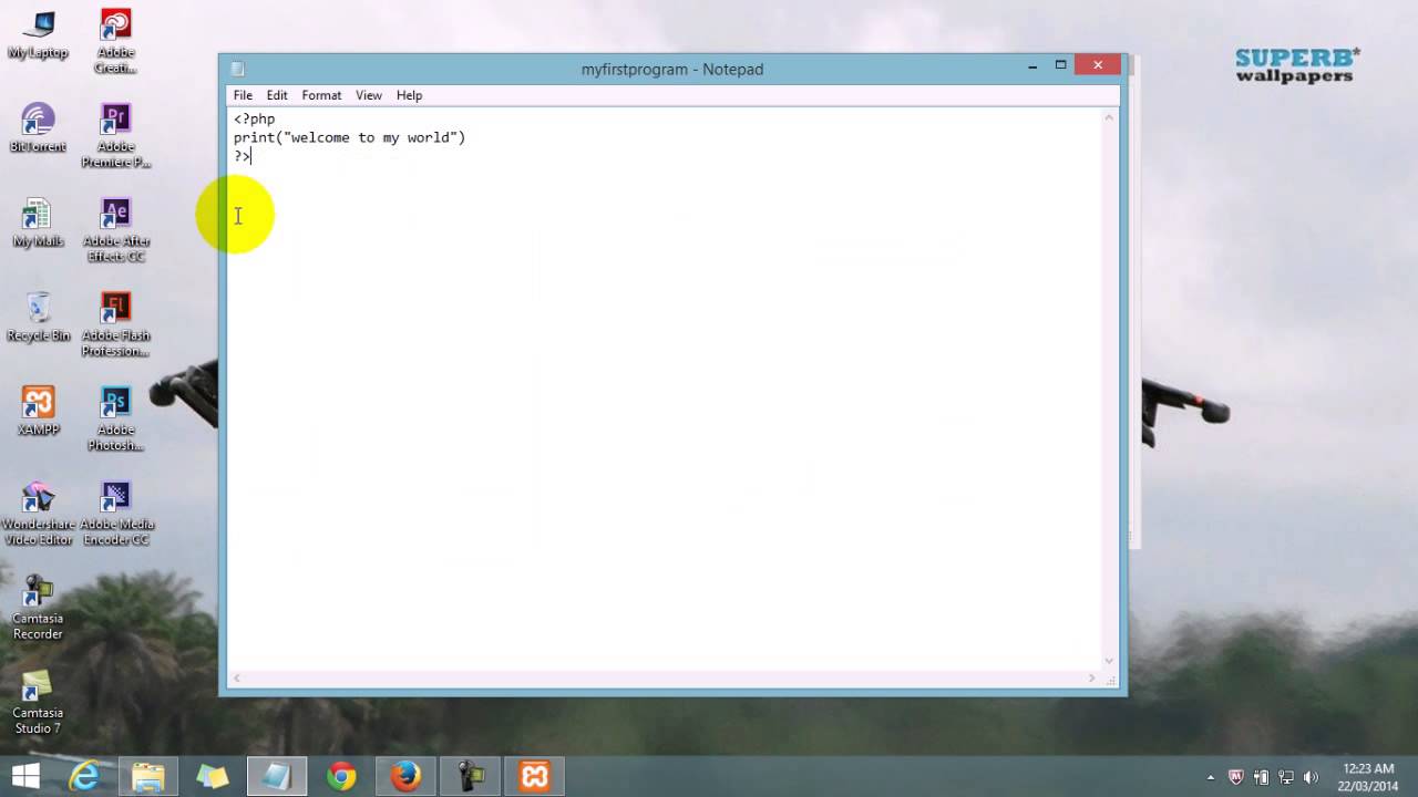 how to run PHP program on xampp 1.8.3 (windows 8.1) - YouTube